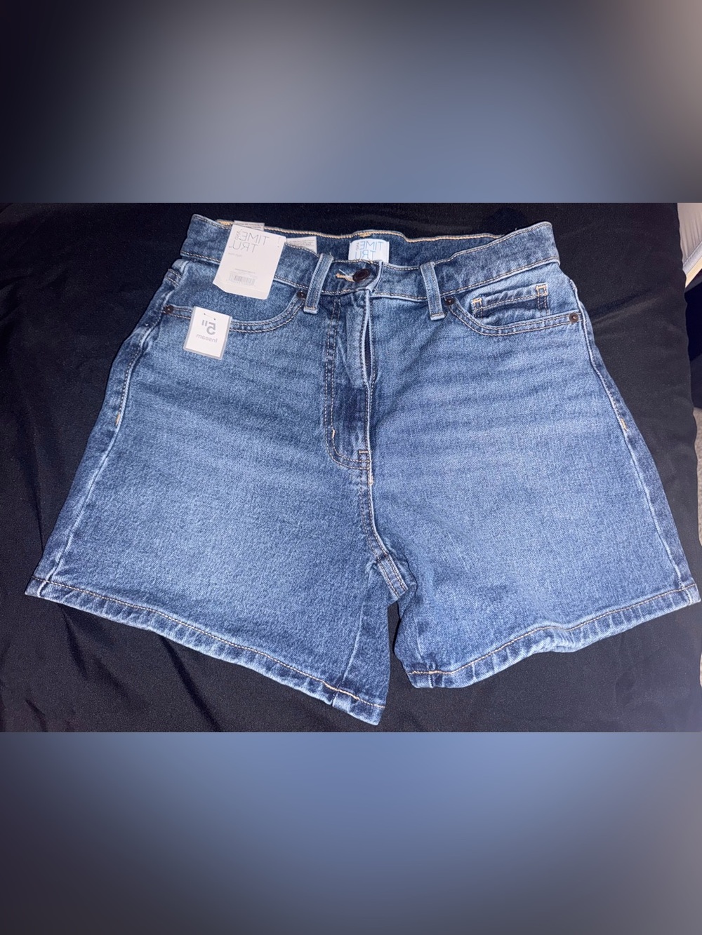 Time and Tru Light Blue High-Rise Denim Shorts